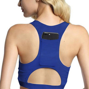 New Sports Bra Women Shockproof Back Pocket Front Zipper Bras