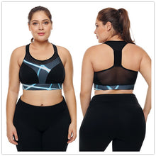Load image into Gallery viewer, Seamless Fitness Sports Bra Plus Size Black Mesh Strap Yoga Bra