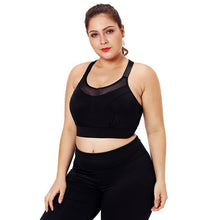 Load image into Gallery viewer, Seamless Fitness Sports Bra Plus Size Black Mesh Strap Yoga Bra