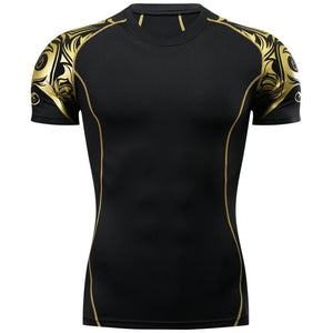 3D MMA Rashguard Gym T Shirt Clothing Compression Shirt