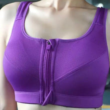 Load image into Gallery viewer, Push Up Sports Bra Zipper Padded black Running Women Seamless