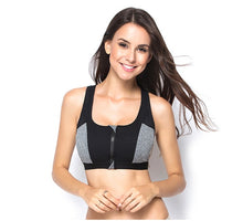 Load image into Gallery viewer, Double Layer Zipper Sports Bra Ladies
