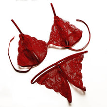 Load image into Gallery viewer, Sexy Lingerie Set Women Lace Strappy Push Up Bra