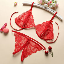Load image into Gallery viewer, Sexy Lingerie Set Women Lace Strappy Push Up Bra