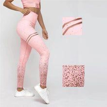 Load image into Gallery viewer, Stamping Yoga Pants Golden High Waist Sports Leggings