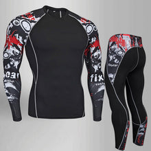 Load image into Gallery viewer, Men Fitness MMA Compression Shirt Men Rash guard Male