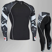 Load image into Gallery viewer, Men Fitness MMA Compression Shirt Men Rash guard Male