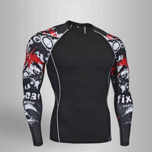 Load image into Gallery viewer, Men Fitness MMA Compression Shirt Men Rash guard Male