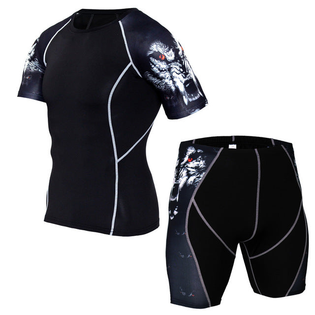 Mma Rashguard Muay Thai T Shirt Shorts Suit Printed