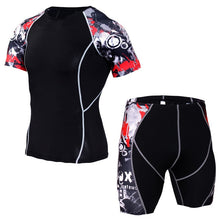 Load image into Gallery viewer, Mma Rashguard Muay Thai T Shirt Shorts Suit Printed