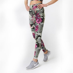 Women Floral Print Fitness Yoga Pants