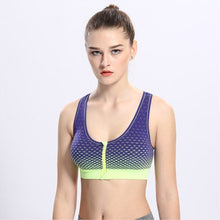 Load image into Gallery viewer, Sport Tops Women Zipper Push Up Sports Bras